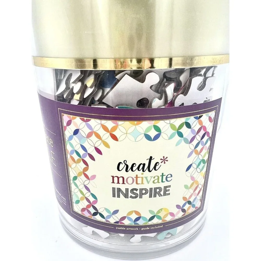 Erin Condren 500 Piece Puzzle Create Motivate Inspire Colorful Geometric - Picture 2 of 3